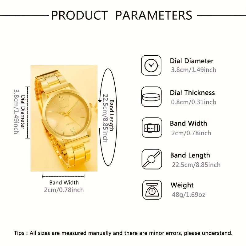1pc Luxury Men's Quartz Wrist Watch, Alloy Case and Band, Fashionable Gift for Successful Gentlemen, Suitable for Women