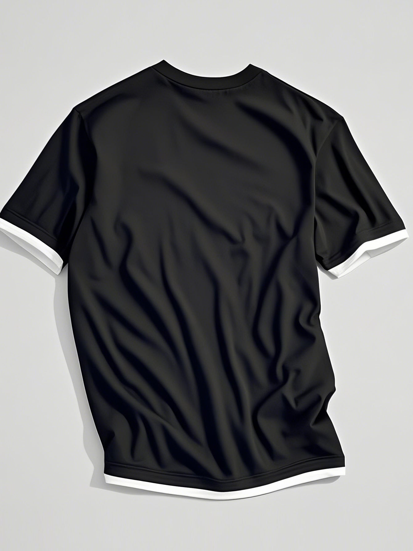 Twist Cool One-Piece Fake Two-Piece Short Sleeve T-Shirt Spring Summer Trendy Streetwear Men's Top