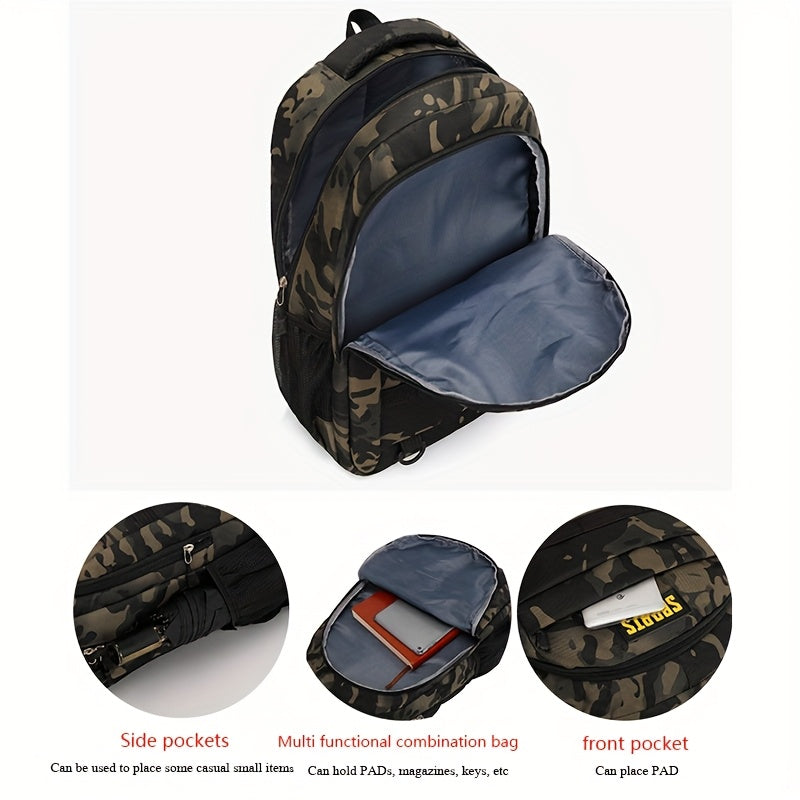 Sleek Urban, Men's Versatile Backpack for Travel, Camping & Cycling - Large Capacity, Business Laptop Compartment, Durable Nylon