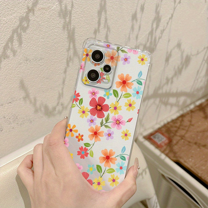 Colorful Flowers and Grasses This high-quality TPU transparent protective case for Motorola MOTO G100 G85 G84 G75 G73 G72 G60 G55 G42 G34 G9 G8 G7 G6 MOTO E32 E20 E13 all-inclusive soft protective cover MOTO EDGE 50 40 30 Sim