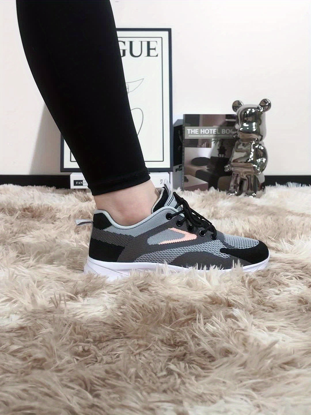 Women's Breathable Flying Woven Sneakers, Casual Lace Up Outdoor Shoes, Comfortable Low Top Sport Shoes