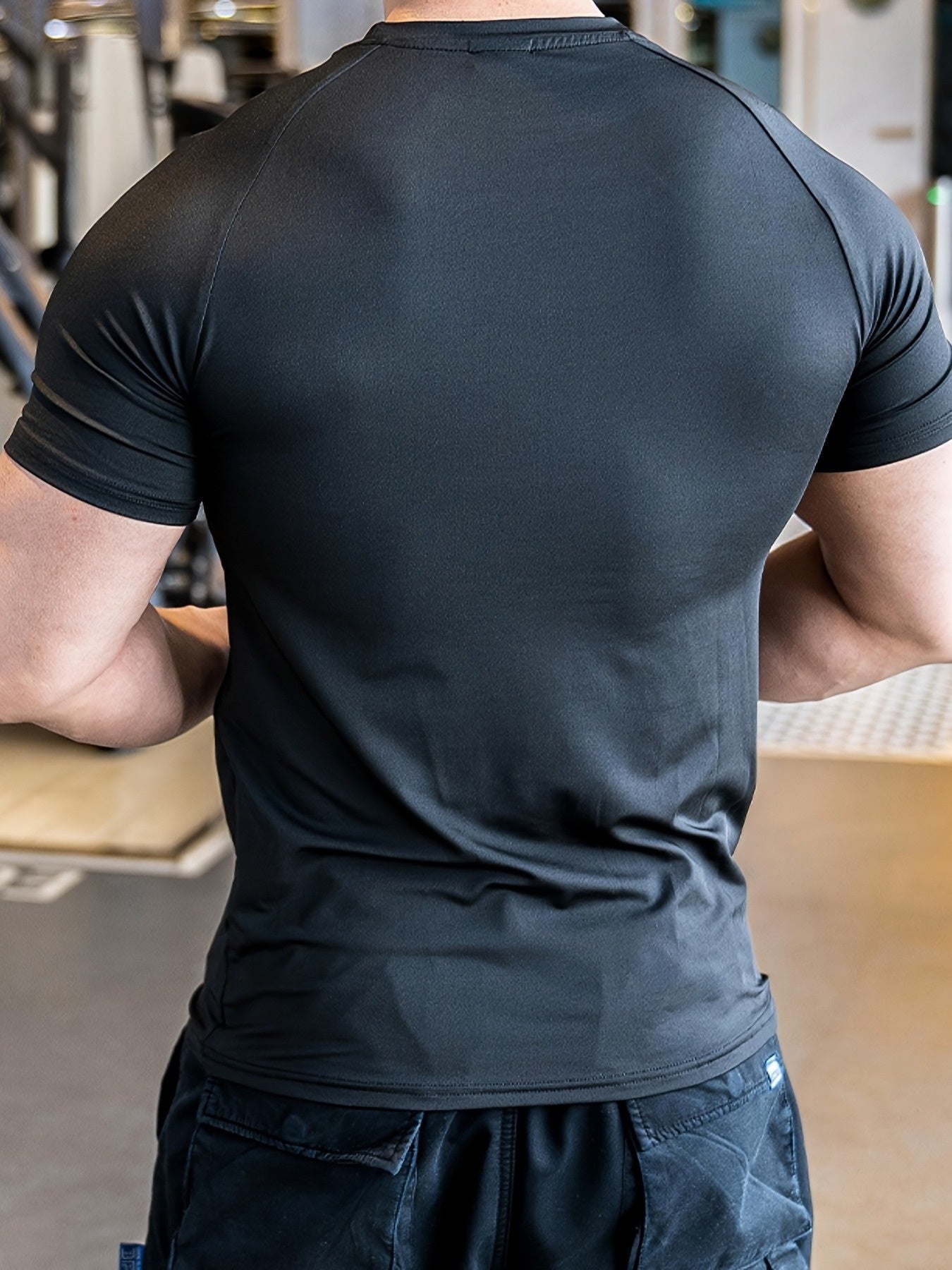Men'S Slim-Fit Quick-Dry Athletic T-Shirt - Breathable, Stretchy, Solid Color Crew Neck Tee for Gym, Casual Summer Wear, Gym Apparel | Trendy Men'S Tee | Quickdry Materia