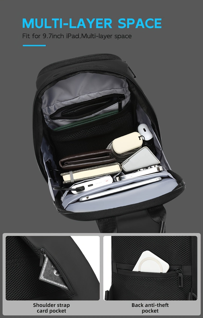 1pc Men's Fashion Crossbody Bag, Oxford Cloth Multifunctional Shoulder Bag