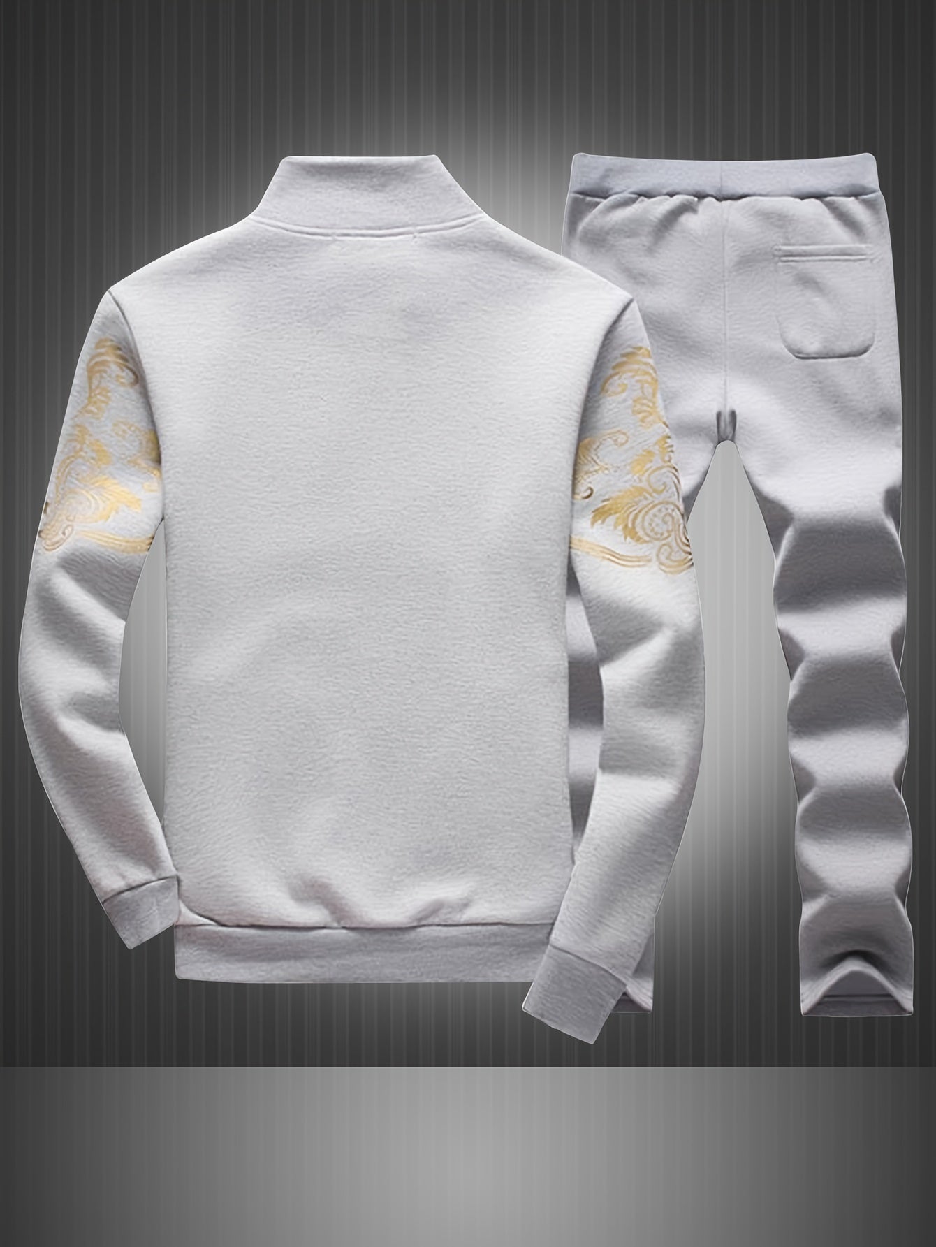 Spring and Autumn Men's Casual Sports Suit, Fashionable Open Jacket and Straight Trousers Two-piece Set