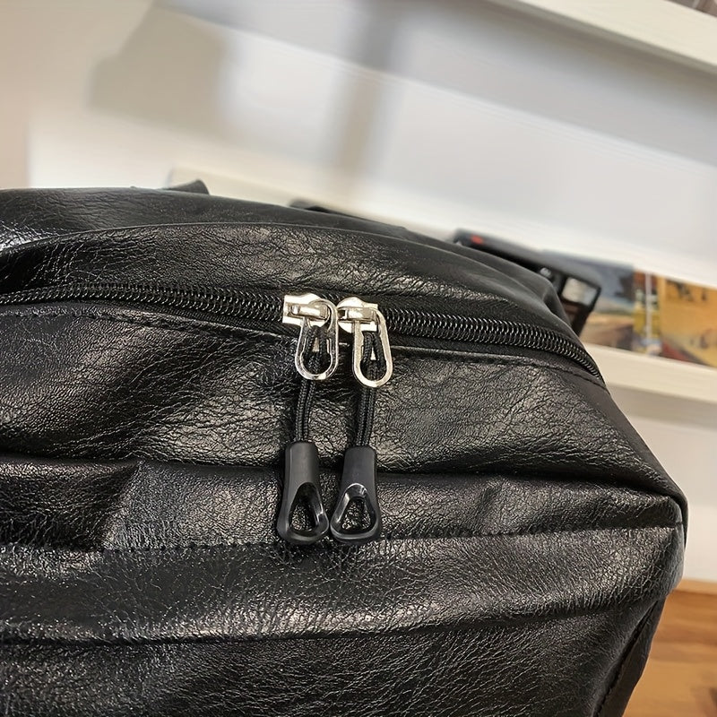 Men'S Casual Backpack, Simple Business Commuting Large Capacity Laptop Bag, Functional Outdoor Step Double Shoulder Bag, Travel Backpack.