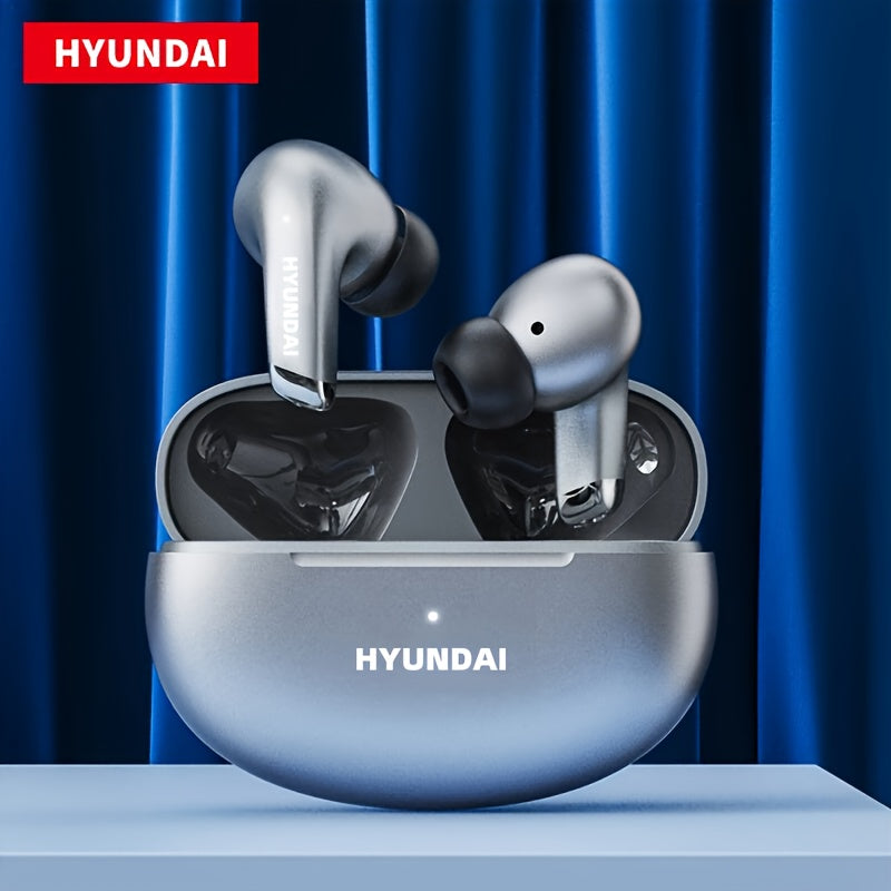 HYUNDAI 2024 Earbuds - High-Resolution Sound Quality, Dual AAC & SBC Decoding, New 5.3 Chip for Enhanced Connectivity, Intelligent Noise Cancellation, Smart Control, Comfortable Fit, Long Battery Life, Auto-Pairing, and Clear