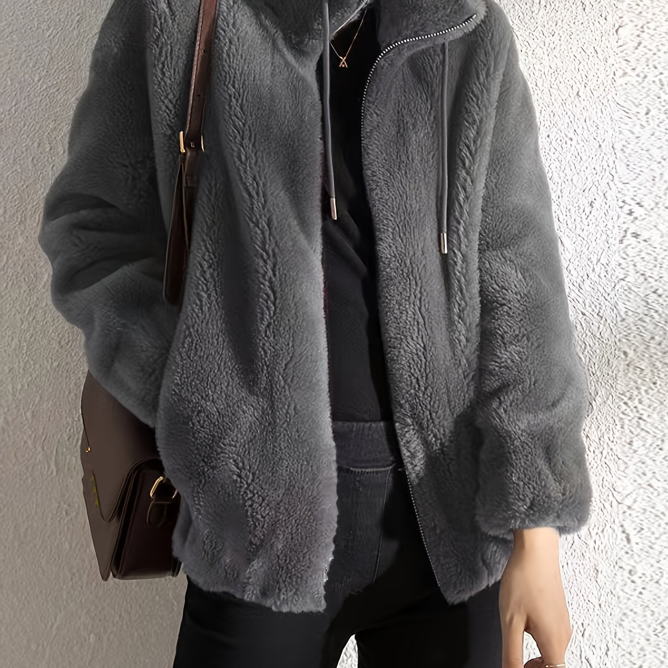 Plus Size - New Women'S Fleece Jacket, Winter Cardigan Sweatshirt, Thick And Warm Double-Sided Coral Fleece, Loose And Stylish Outerwear.