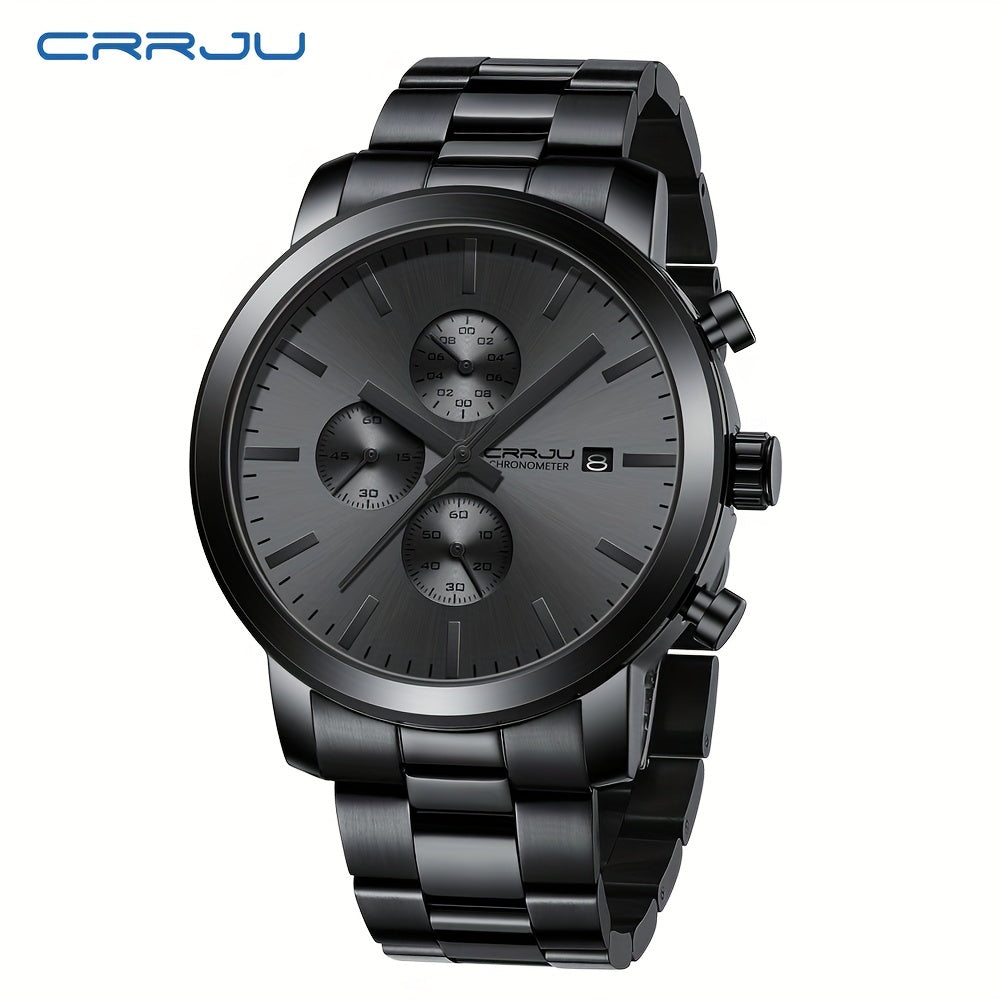 A High-quality Wristwatch For Men With Multiple Functions And A Stainless Steel Strap.