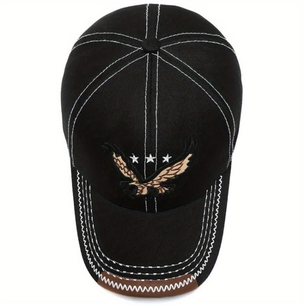 Unisex Fashion Cool 3D Eagle Embroidered Baseball Hat, Adjustable Sun Protection Casual Sports Sun Hat For Women & Men