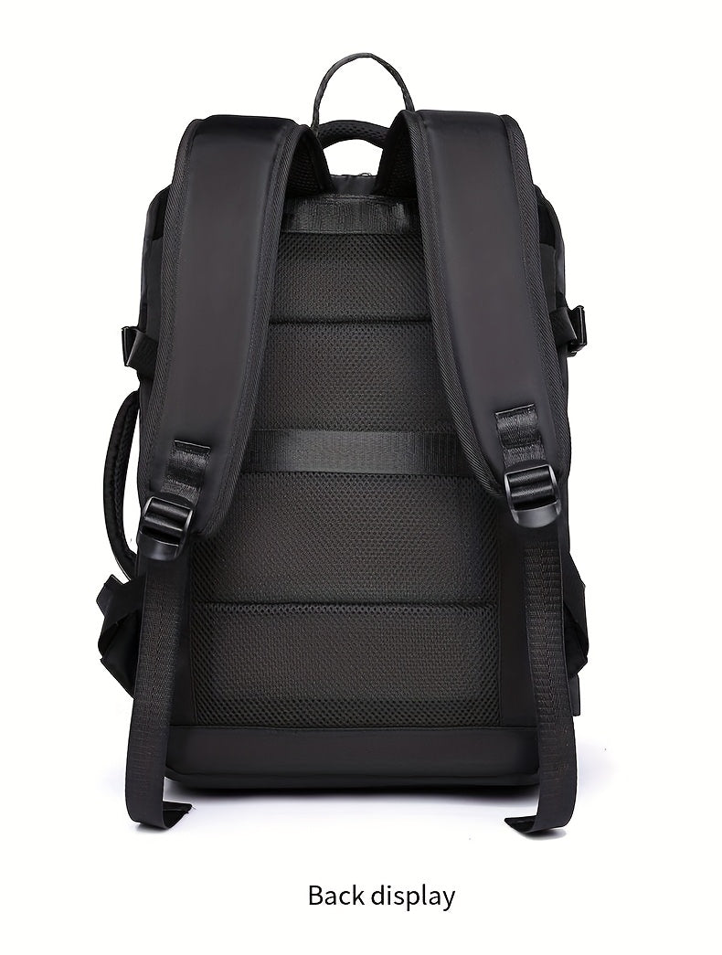 Men's Professional Laptop Backpack - Large Capacity Business Backpack with 39.62cm Laptop Compartment, Heavy-Duty Zipper Closure, Padded Shoulder Straps - Sleek Black Backpack for Office, Travel, Meetings - Durable Carry-On B