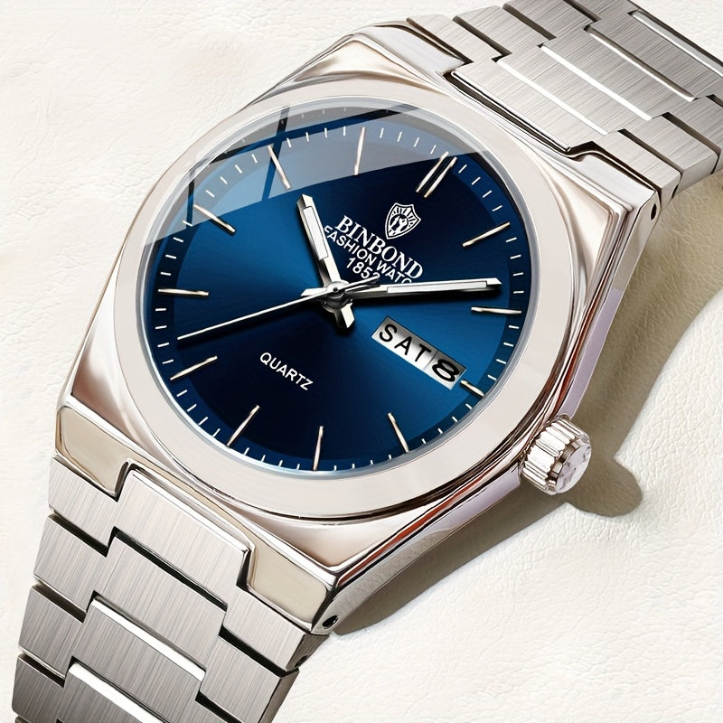 BINBOND Luxury Watch for Woman Ladies Elegant Quartz Watch Luminous Date Week Stainless Steel Women's Watches Clock