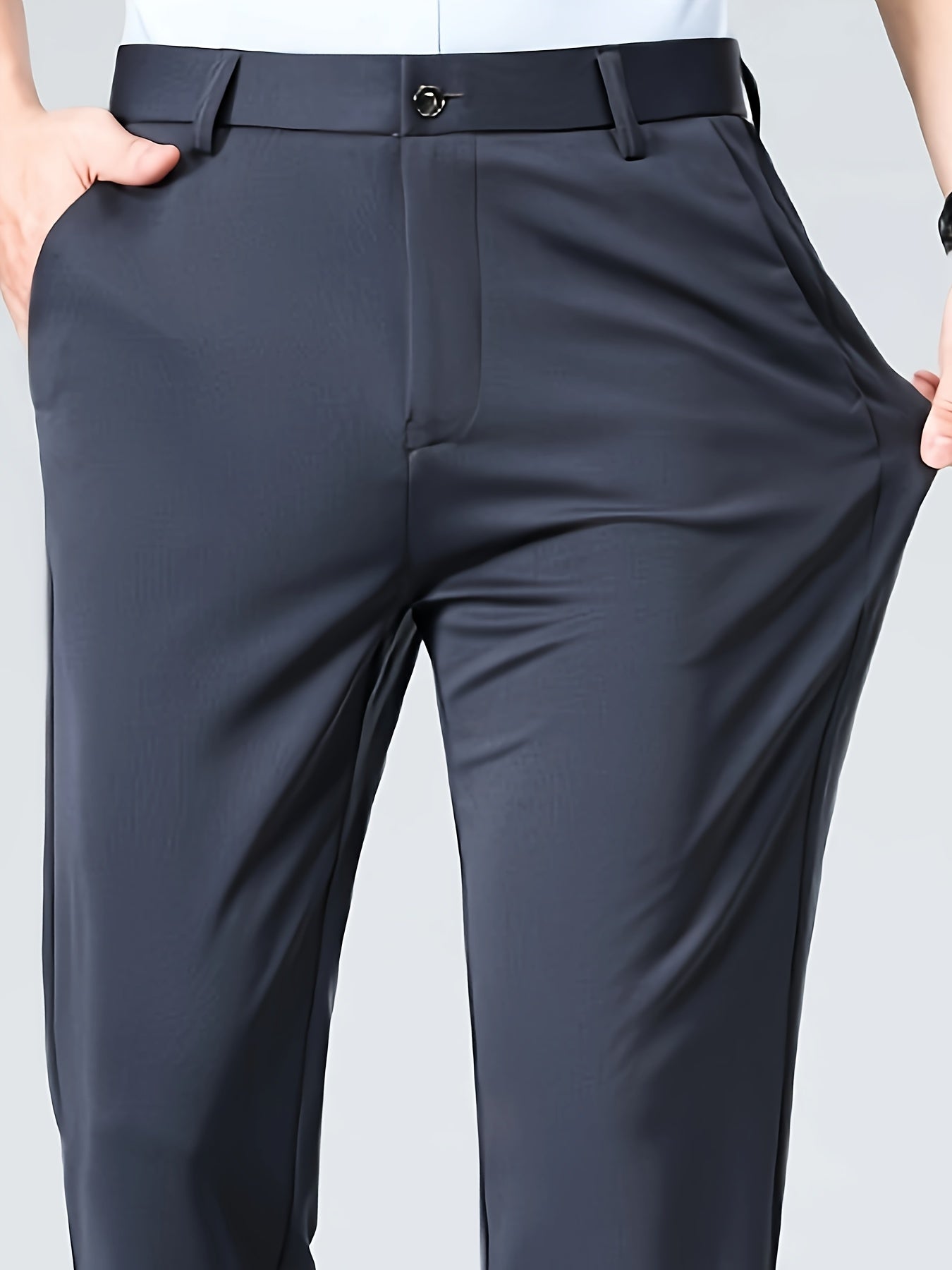 Men's Casual Straight Leg Pants, Chic Business Style Versatile Trousers for Daily Wear