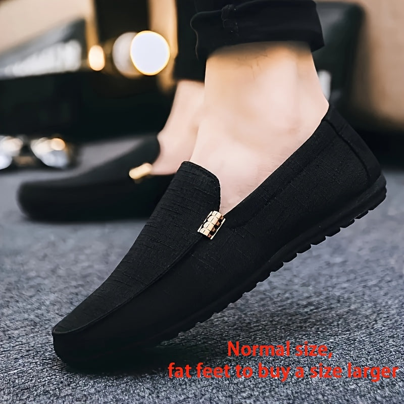 Men's Slip-On Casual Sneakers - Breathable Upper, EVA Cushioned Insole & Durable PU Sole - Low-Top Round Toe Design for All-Season Outdoor Hiking, Daily Wear & Leisure Activities, Allseason Shoes | Stylish Slipons | Fabric Li
