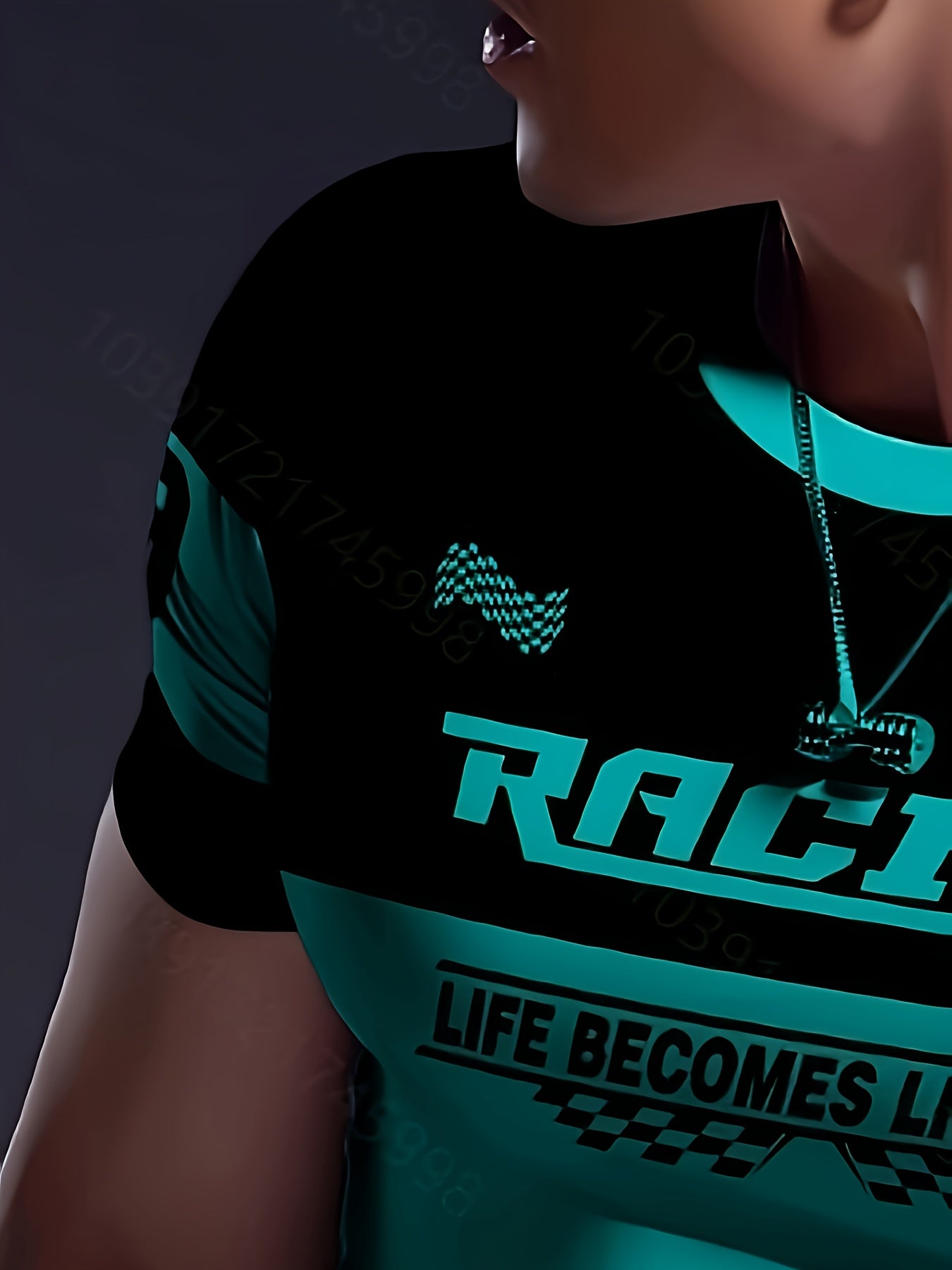 Men'S Racing Graphic T-Shirt - Bold Neon Green & Black Racing Car Design, Lightweight Breathable Fabric for Motorsport Events, Casual Streetwear - Chicago Dream Maker Inspired Casual Attire, Racing Jersey, Event Apparel, Spor