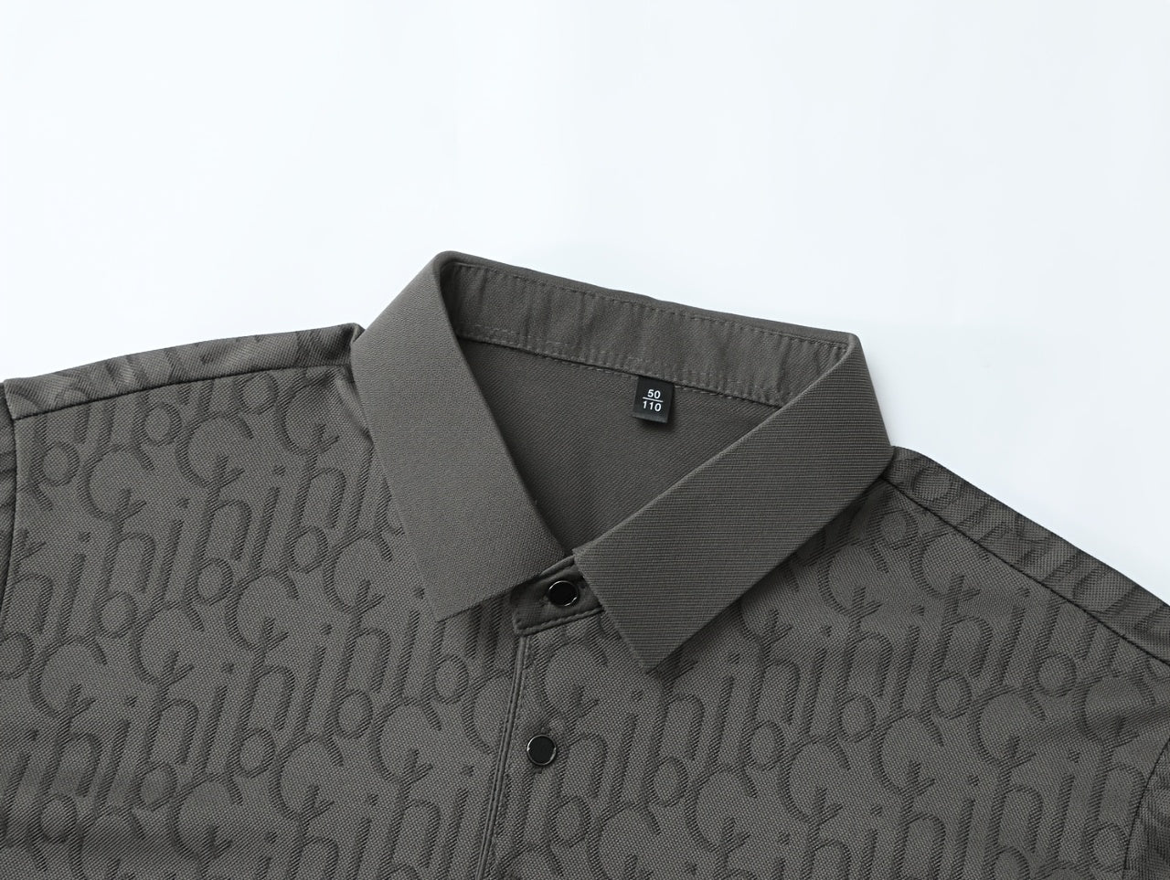 Men'S Casual Summer Short Sleeve T-Shirt with "Gil" Letter Print, Light Gray, Button-Up Collar, Medium Stretch Fabric, Regular Fit, Perfect for Weekend Outings, Relaxed Outing Shirt | Letter Print Tee | Medium Stretch Fabric