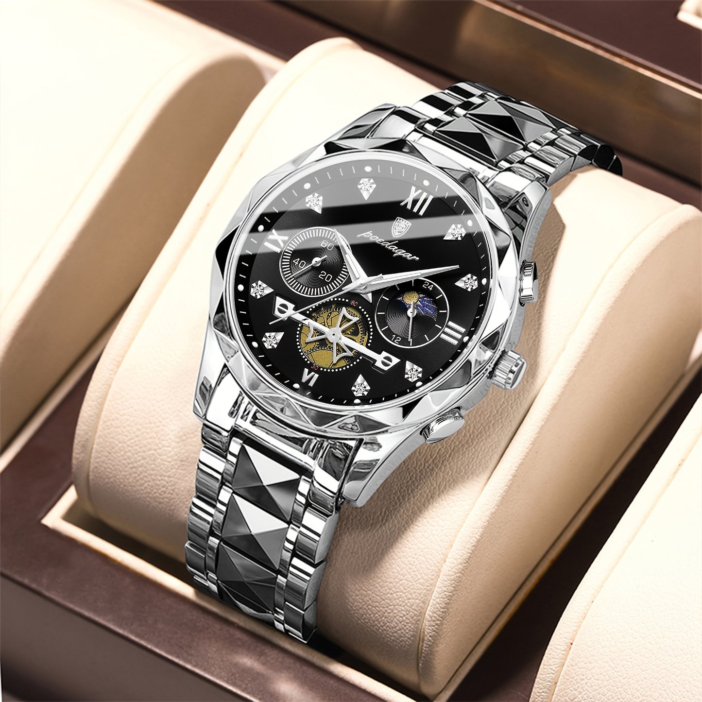 New Luxury Brand Waterproof Stainless Steel Women's And Men's Waterproof Watch, Leisure And Business Multifunctional Chronograph, Best Men's And Women's Gift Watch