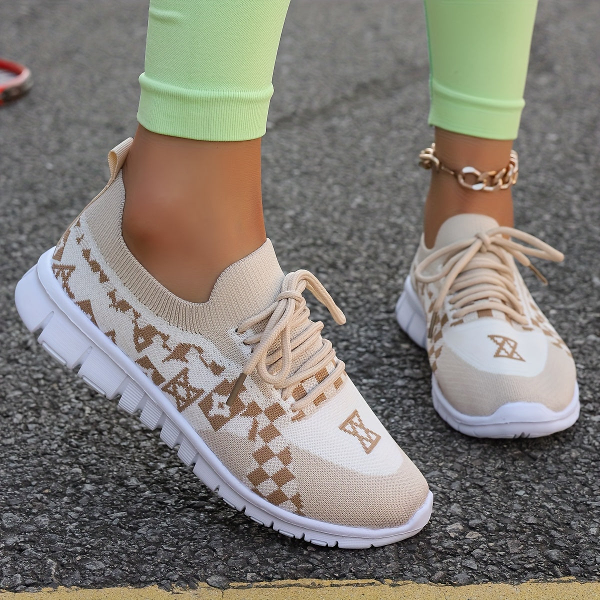 Women's Casual Sneakers Comfort Sport Shoes Fabric Knit Breathable Slip-On All-Season Walking Flats - EVA Sole Non-Slip Athletic Running Footwear - Taizhou North America & Europe Exclusive