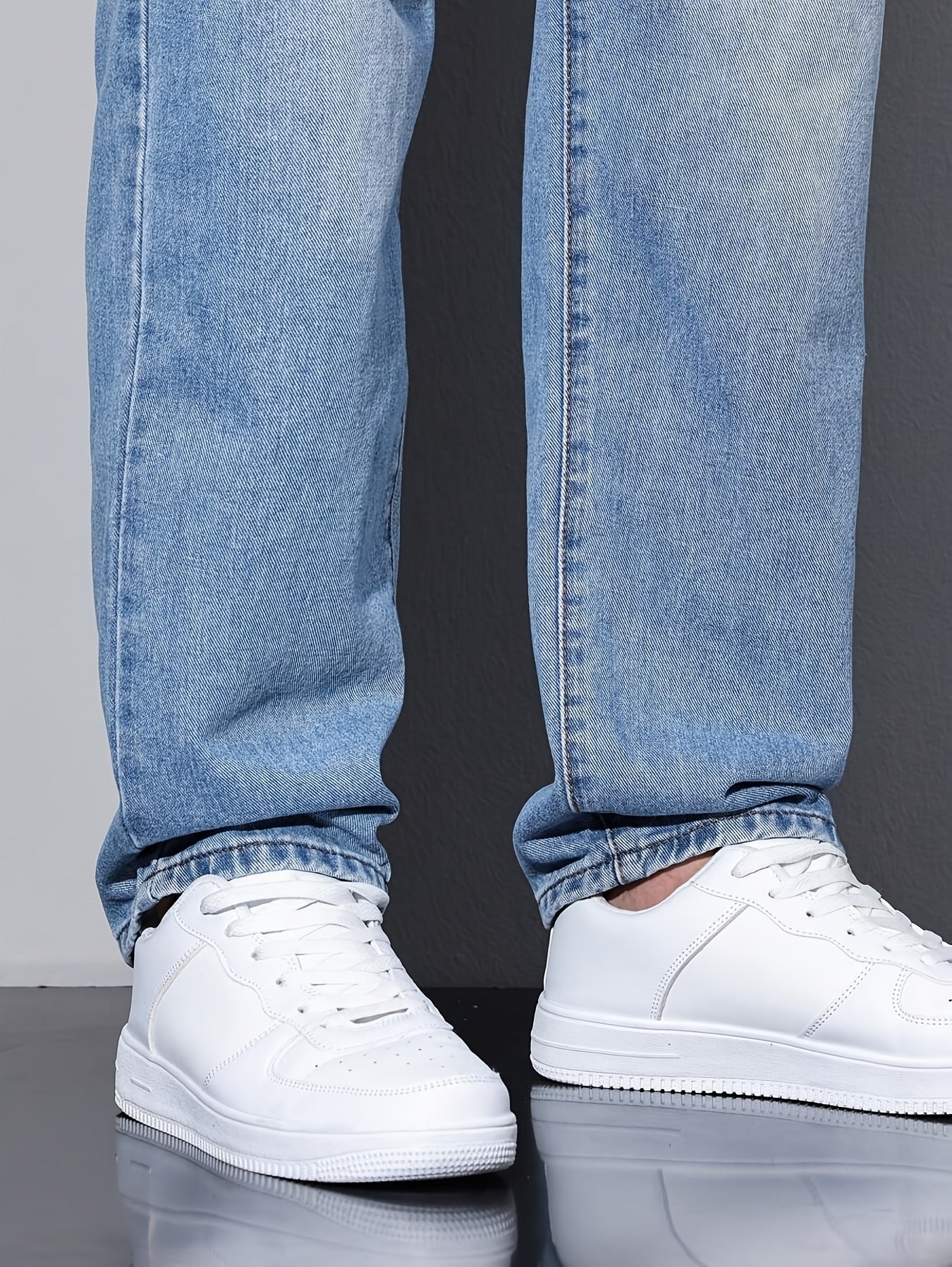 Men'S Casual Loose Fit Denim Jeans, 88.5% Cotton 8.5% Polyester 3% Rayon, All-Season Solid Color Washed Fabric, Regular Length, Non-Stretch Woven Denim Pants