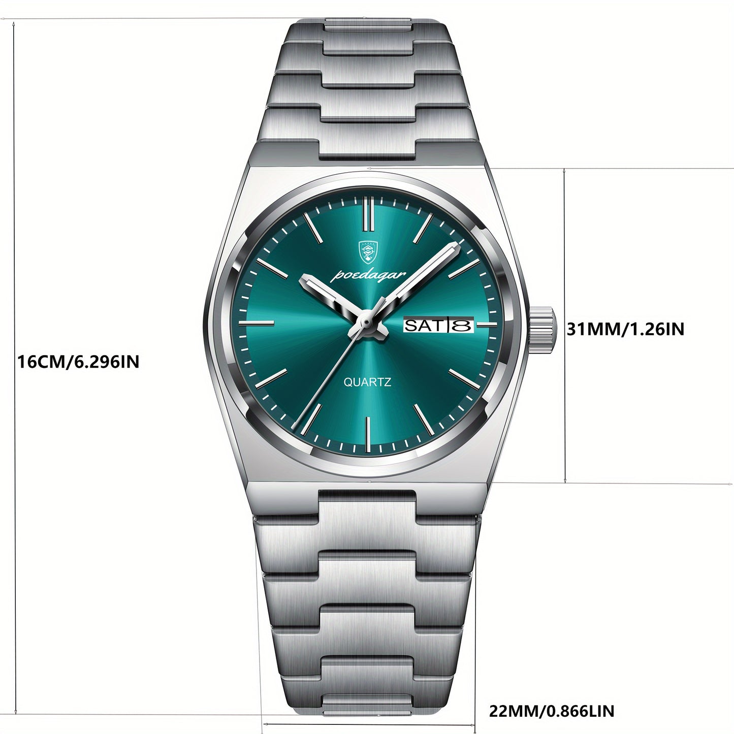 Berda Tomato Hot Selling Trendy Youth Elegant Korean Style Ladies Watch with Night Light Calendar Stainless Steel Quartz Watch