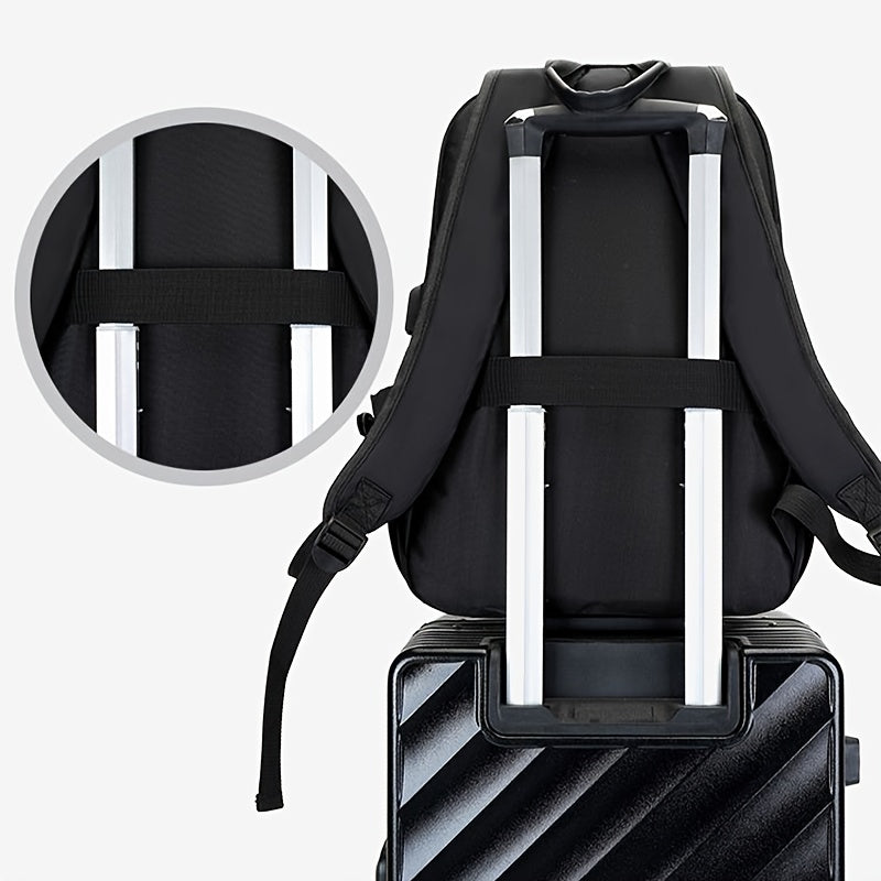 Stylish Black Backpack for Men - Versatile Laptop & Travel Bag with Large Capacity, Durable & Lightweight Design for Commuting, Outdoor Adventures, and Business Trips, Travel Backpack