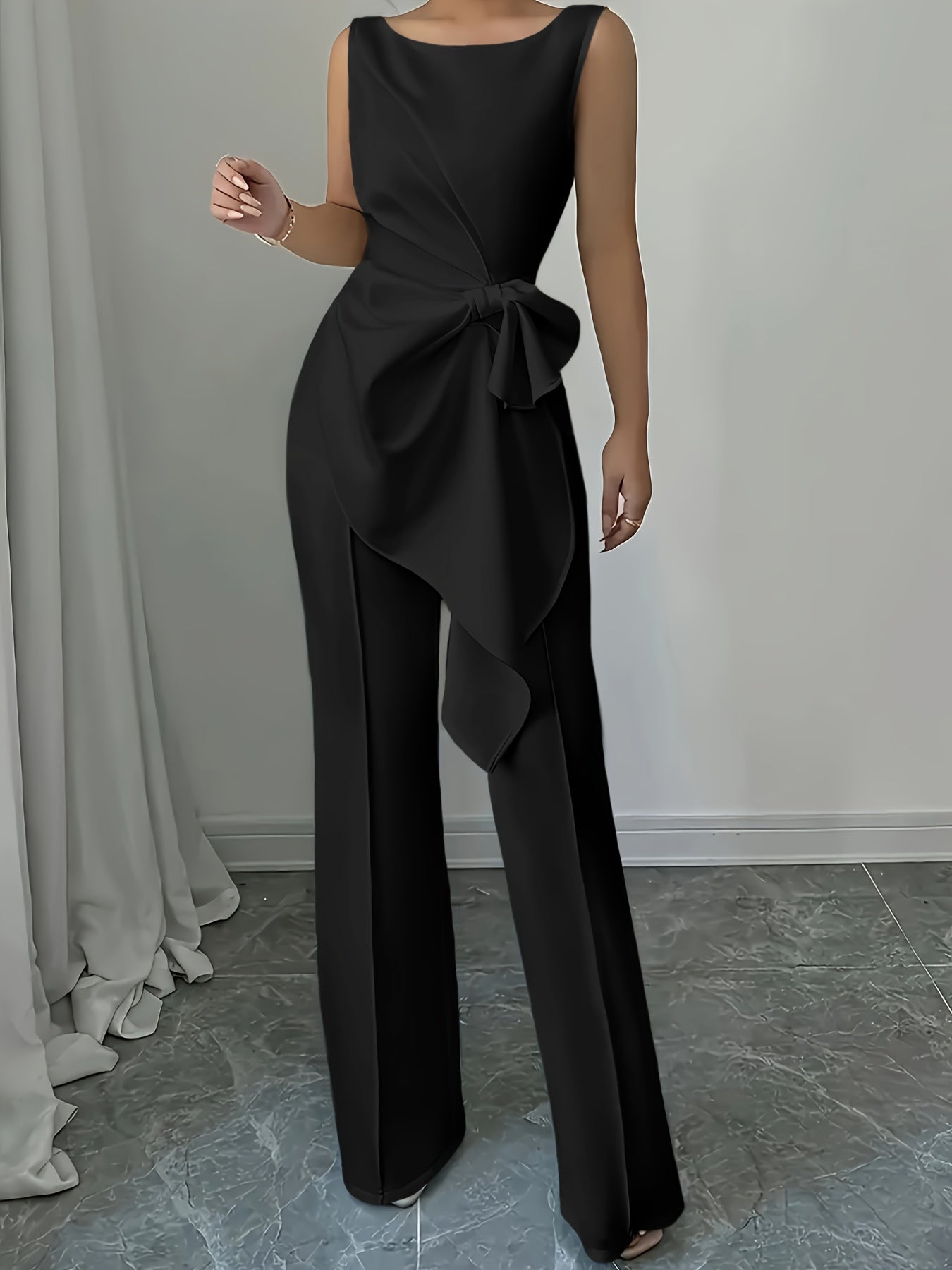 OM307B Elegant Women's Vest and Pants Set - Stylish Casual Elegance