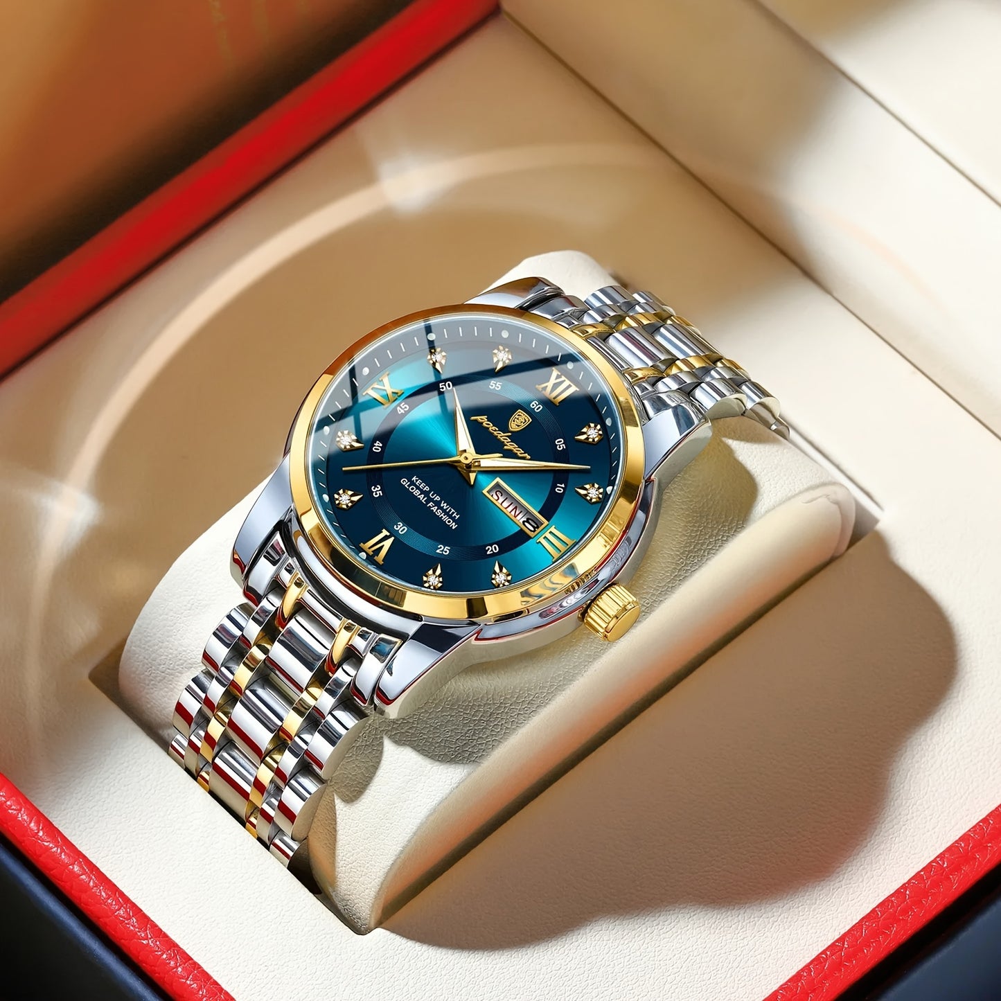POEDAGAR Luxury Sport Wrist Watch for Man Luminous Date Men'S Watch Quartz Stainless Steel Men'S Watches, Ideal Choice for Gift, Suitable for Women