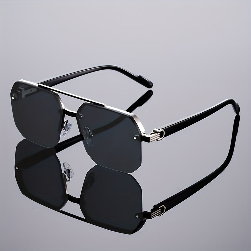 1 Pair of Women'S New Semi-Frame Square Glasses Classic Double Bridge Glasses Light Luxury Fashion Black Glasses Retro Chic Men'S Glasses Suitable for Decoration and Party Wear