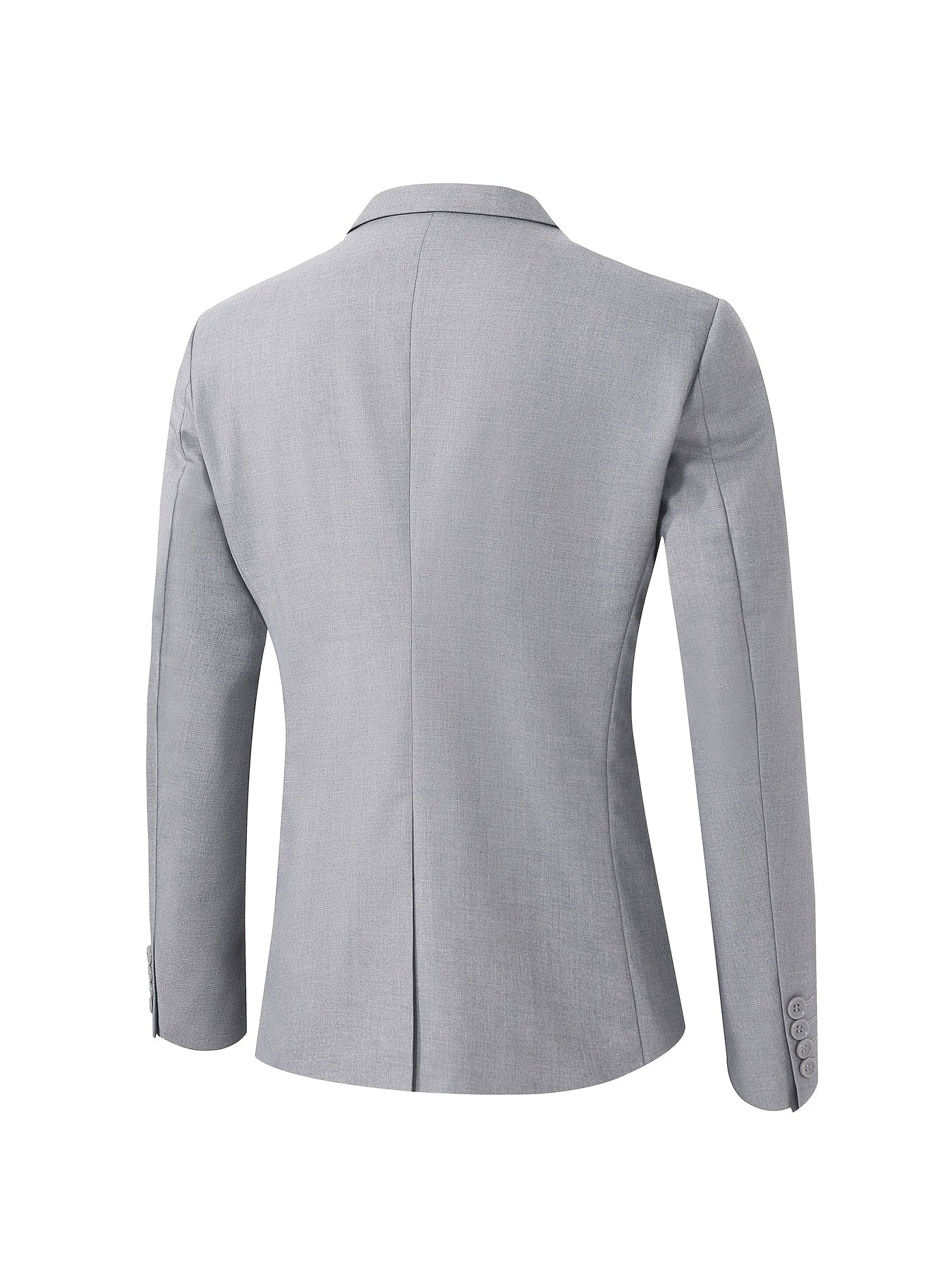 2pcs Men's Elegant Business Casual Suit Set - Includes Classic Lapel Blazer & Dress Pants, Polyester/Rayon Blend, with Pockets - Perfect for Weddings & Formal Occasions