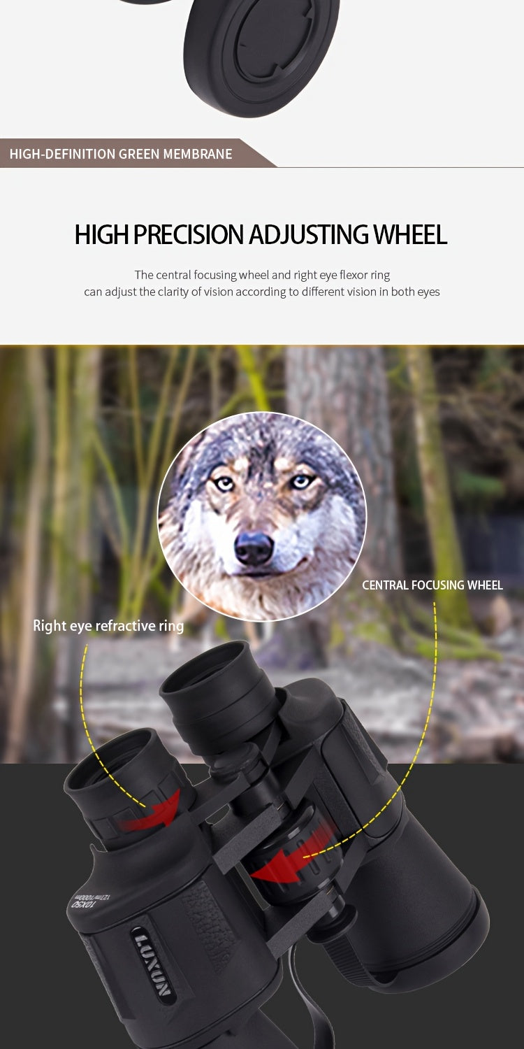 10X50 High Magnification Binoculars - Professional HD Optics for Concerts, Bird Watching, Sports Events & Hunting, Includes Portable Bag & Shoulder Strap, Durable Rubber Material, Compact Design for Easy Travel, Concerts, Bir