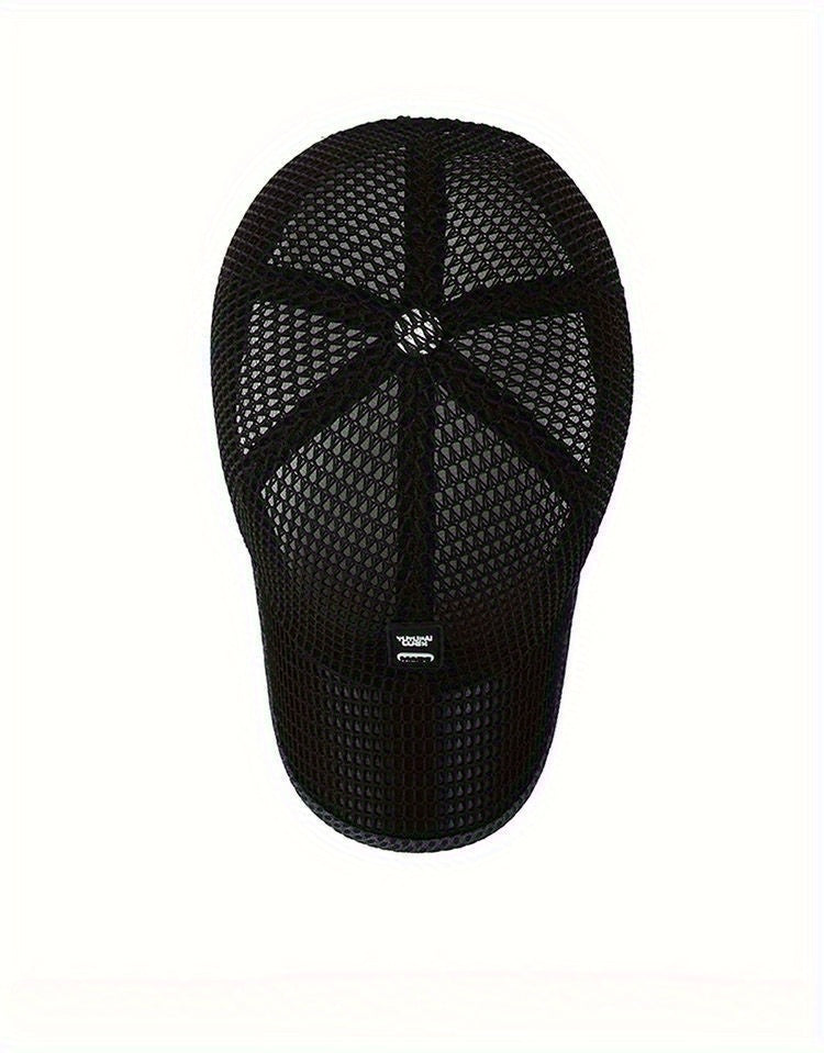 2pcs Unisex Quick-Dry Breathable Mesh Baseball Caps - Adjustable Lightweight Summer Sun Hats with Geometric Textured Design for Outdoor Sports, Football Games & Casual Streetwear (Black & Gray), Game Day Accessories, Durable