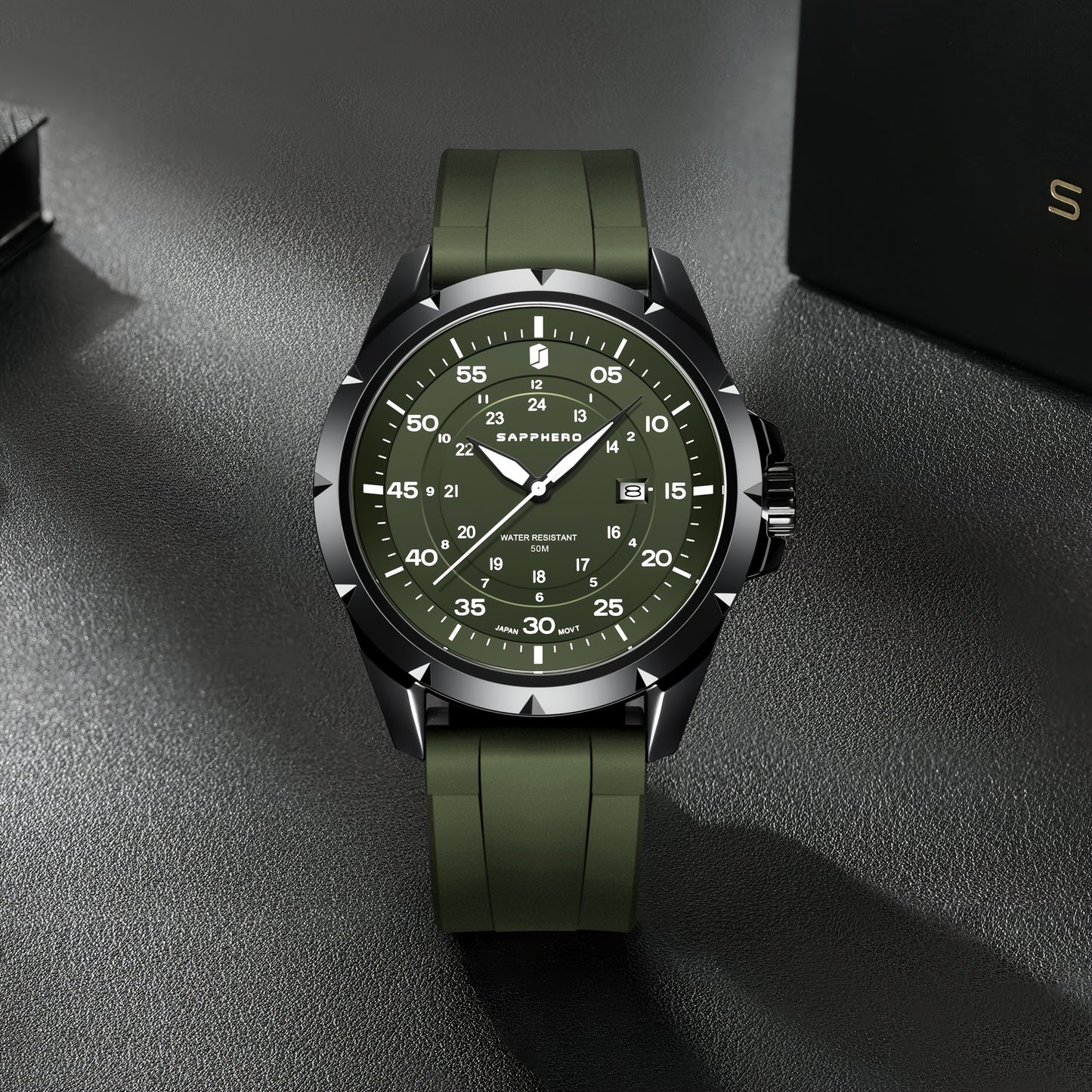SAPPHERO Men's Luxury Watch - Stainless Steel Case & Band, 50m Waterproof, Analog Display with Date Window, Everyday & Formal Watch for Swimming, Business, Gifts - Affordable Luxury Wristwatch, Business Wristwatch, Sporty Ele