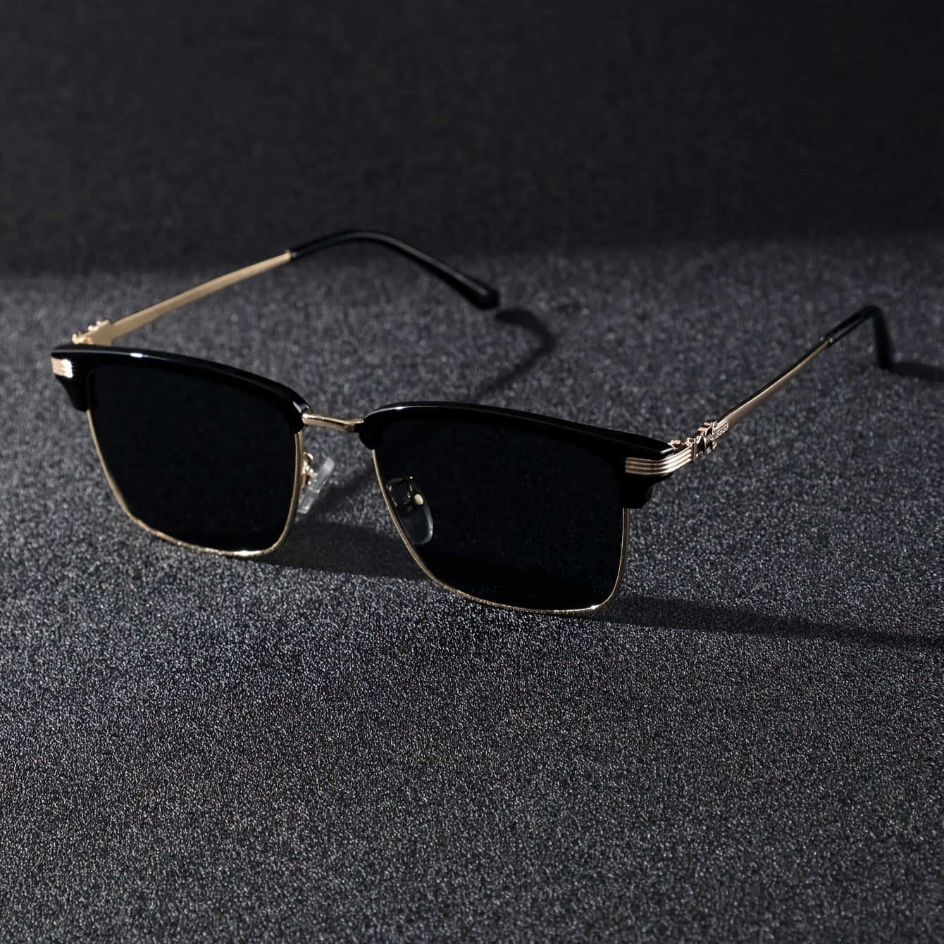 1pc Men's fashionable classic semi frameless box fashion glasses