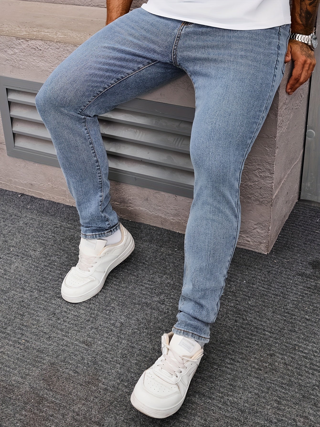 Men's Slim Fit Jeans - Rayon Blend, Stretch Denim, Solid Color, Machine Washable, Everyday Denim|Slim Fit Jeans|Rayon Blend Denim