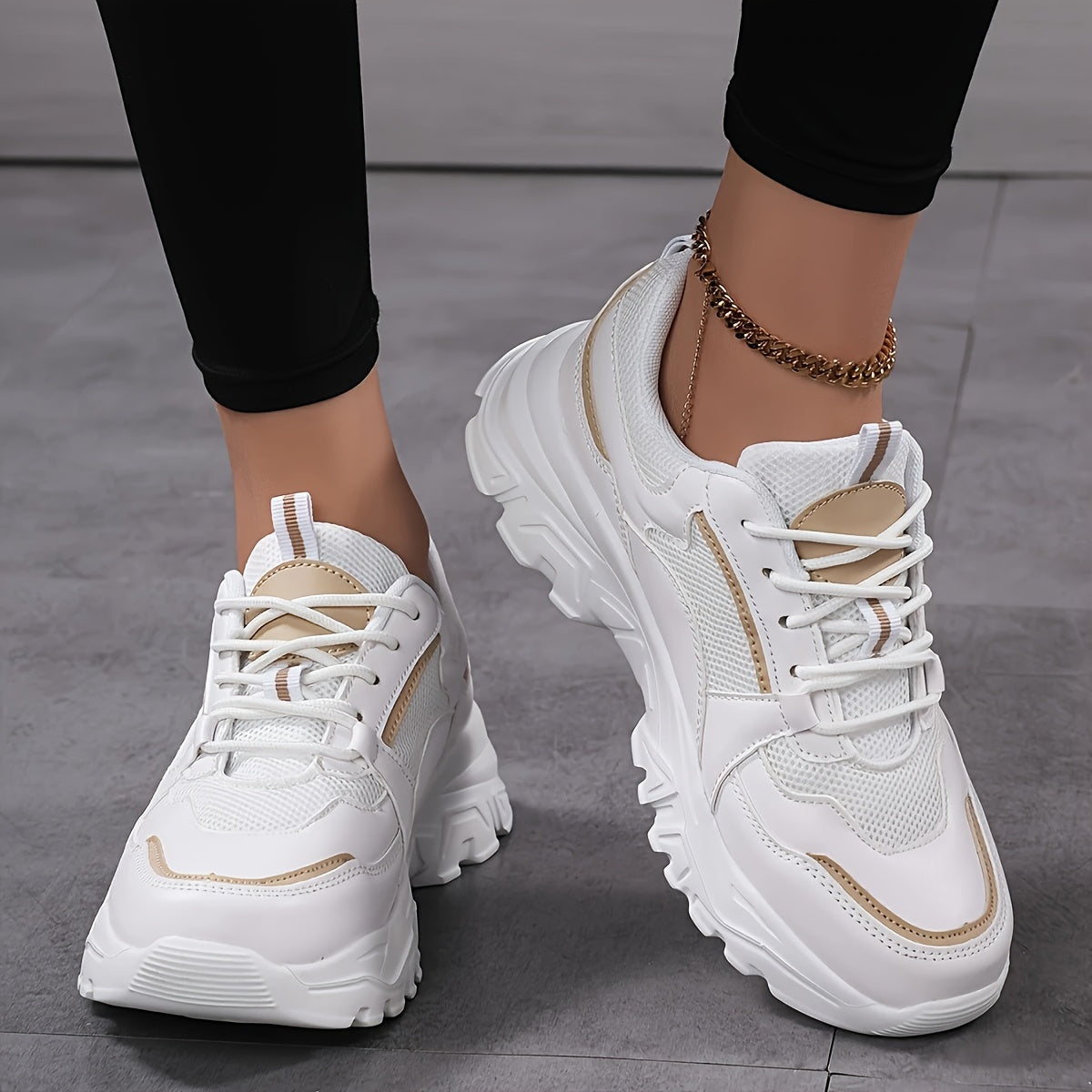 Lumirest Women'S Sports Shoes, Lightweight And Stylish, Casual And Fashionable Women'S Shoes, Lace-Up And Comfortable Outdoor Walking Shoes, Women'S Running Shoes, Non-Slip And Wear-Resistant Thick Soles