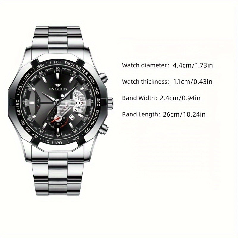 Men's Large Dial Watch, Creative Calendar Wrist Watch
