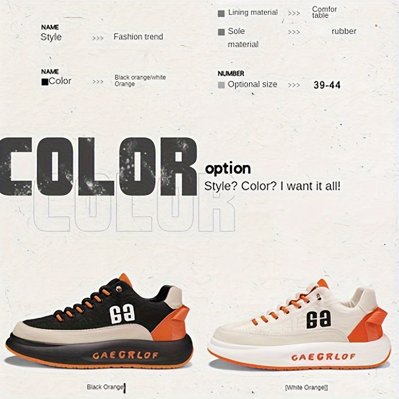 Men'S Large Size Versatile Chinese Style Sneakers - Casual Sports Thick Sole Dad Shoes, Low Top, Elastic Band Closure, Faux Upper, Fabric Lining, Rubber Sole, EVA Insole, Fashion Sneakers