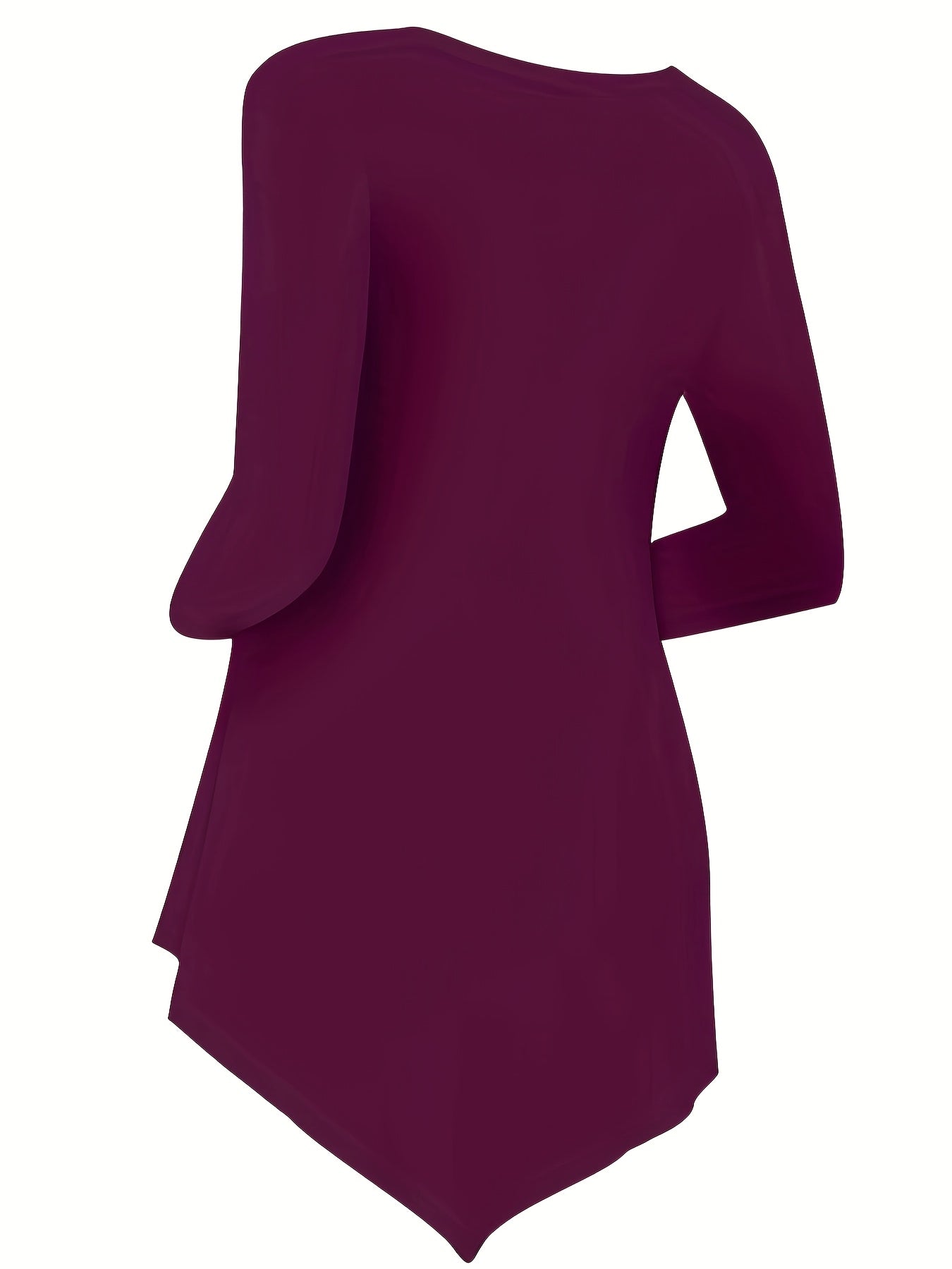 Women's Casual Long Sleeve Tunic Top, Polyester 95% Spandex 5% Knit Fabric, Solid Color Crew Neck Blouse for Spring/Summer/Fall, Spring Summer Blouse|Tunic Style|Solid Color Top