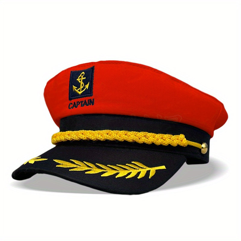 Navy Hat Sailor Hat Outdoor Travel Sun Hat Leisure Flat Top Hat Captain Hat Cruise Party Navy Ceremonial Hat For Men And Women, Ideal Choice For Gifts