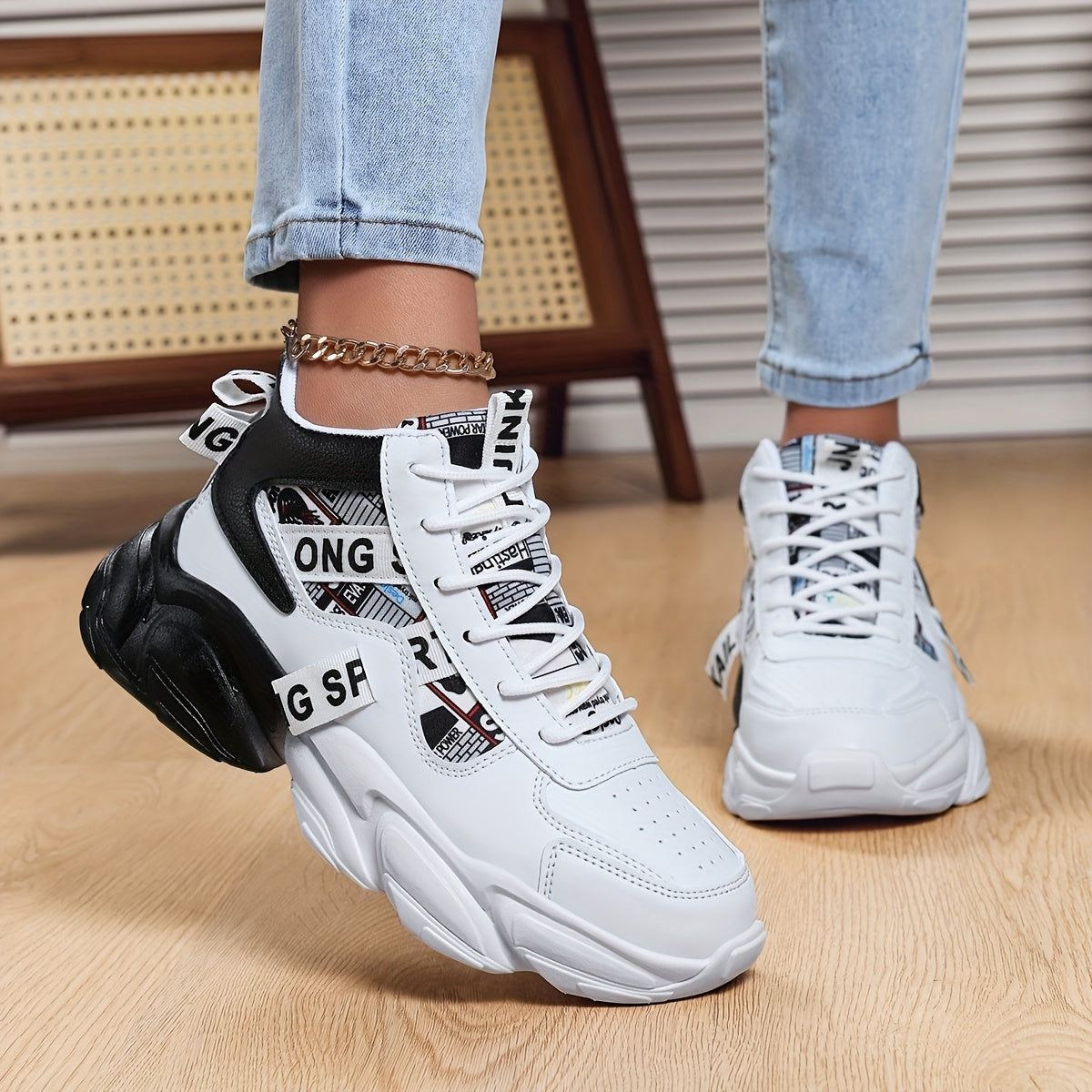 Women'S High-Top Plaid Skate Sneakers - Lightweight, Non-Slip, Shock-Absorbing Sneakers with EVA Sole, Synthetic Faux Leather Upper & Fabric Lining for All-Season Sports and Casual Wear, Casual Sneakers | Stylish Lace-Up Shoe