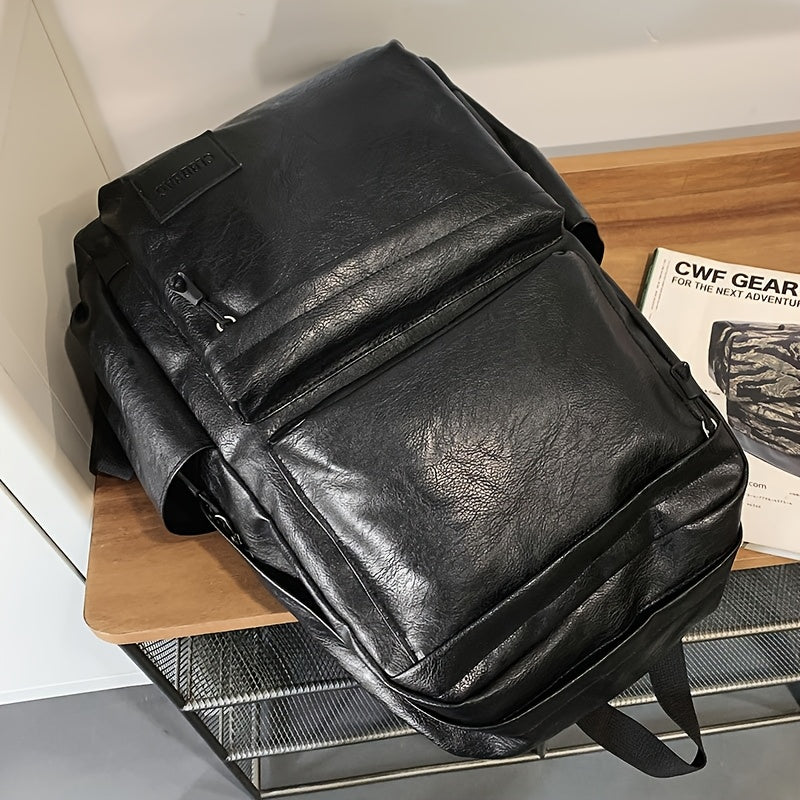 Men'S Casual Backpack, Simple Business Commuting Large Capacity Laptop Bag, Functional Outdoor Step Double Shoulder Bag, Travel Backpack.