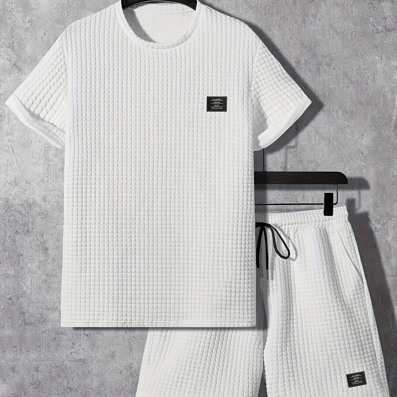 Summer Men's Casual Sports Set of 2, Trendy Round Neck Short Sleeve T-shirt + Shorts