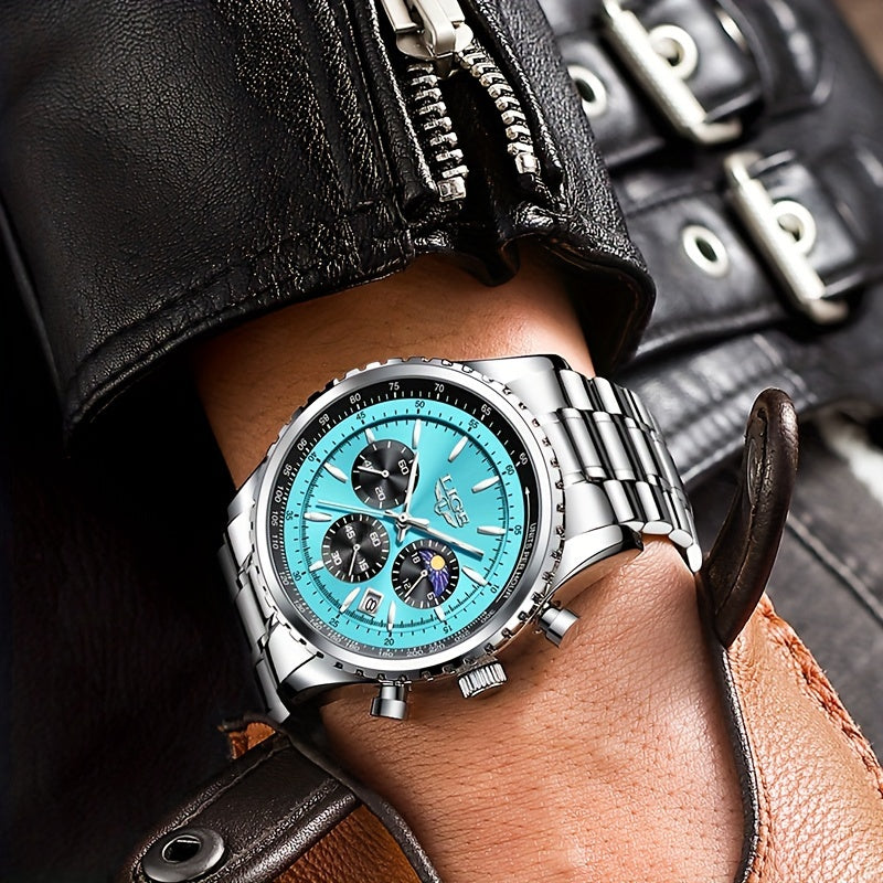 LIGE Top Brand Luxury New Quartz Watch for Women, Luminous Fashion Timepiece for Ladies, Date Chronograph Sports Wristwatch, Men'S Watch
