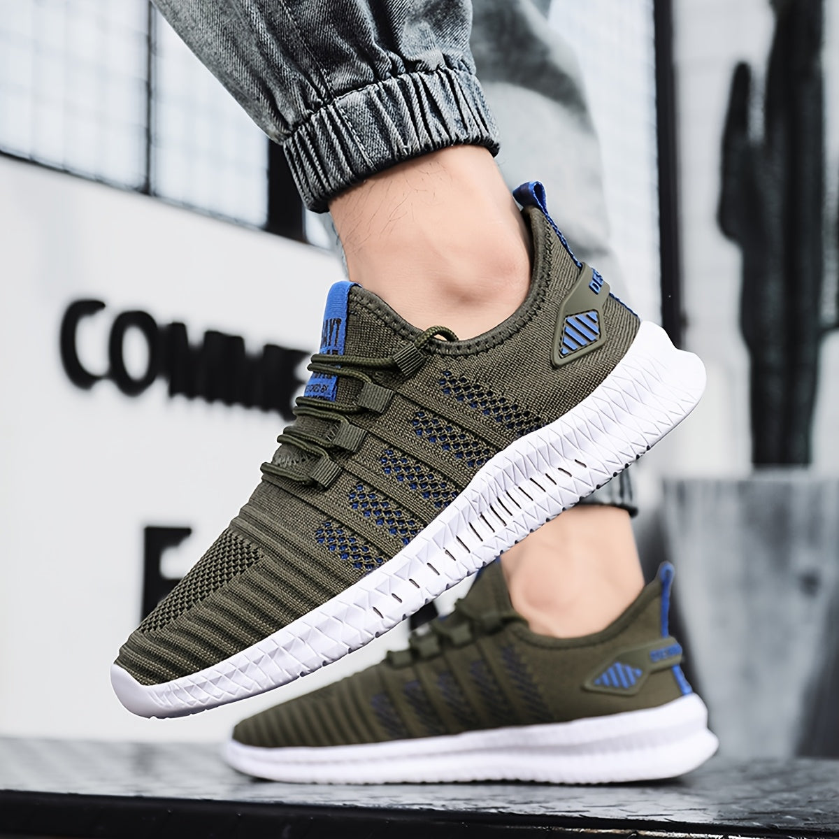 Men'S Breathable Lightweight Tennis Shoes - Sporty Casual Style, Solid Color & Stripe Pattern, All-Season for Hiking, Daily Wear & Ball Games, Lace-Up Design, Low-Top Fabric Upper & Lining, EVA Sole, Fabric Insole