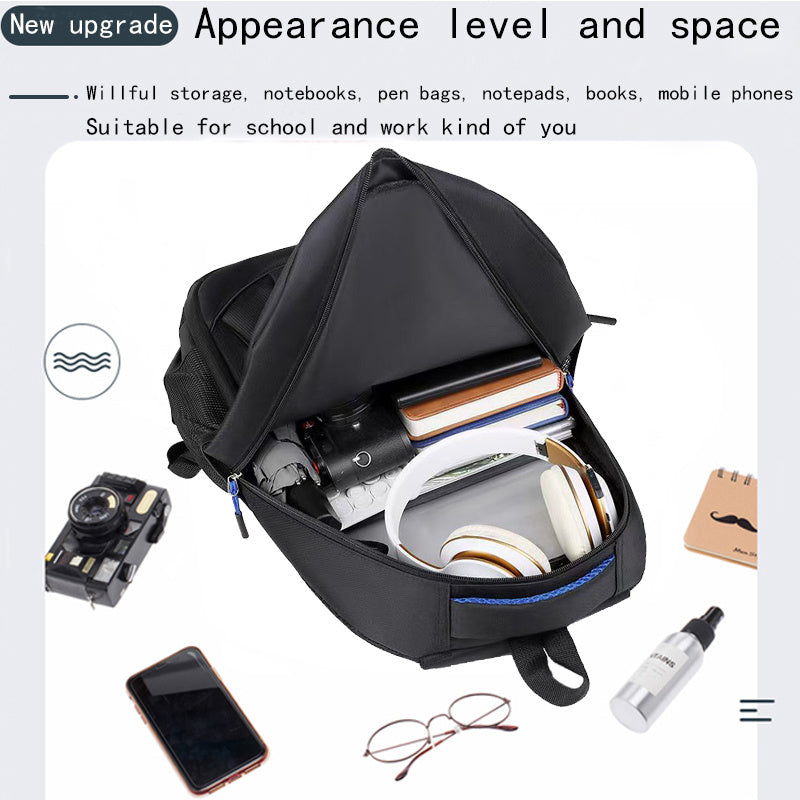 Unisex Large Capacity Business Backpack - Stylish Black Travel & Commuter Bag with Multiple Compartments, Laptop Sleeve, and Adjustable Shoulder Straps for Men and Women, Travel Backpack