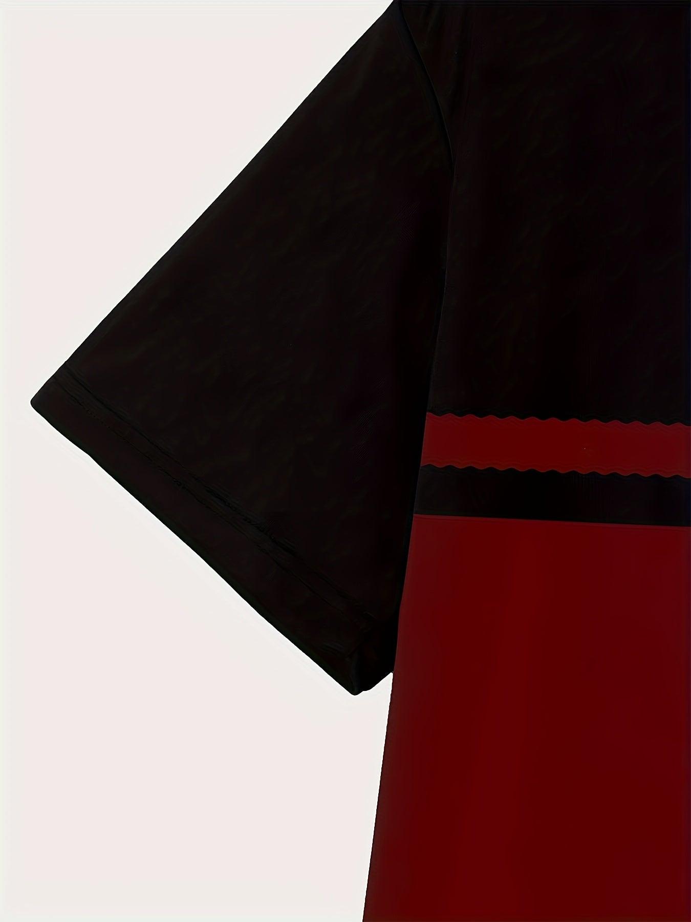 Men'S Casual 3DT-Shirt - Black & Red Striped Design, Short Sleeve, Round Neck, Regular Fit, All-Season Comfort, Comfortable Clothing | Stylish Striped Shirt | Smooth Texture Fabric