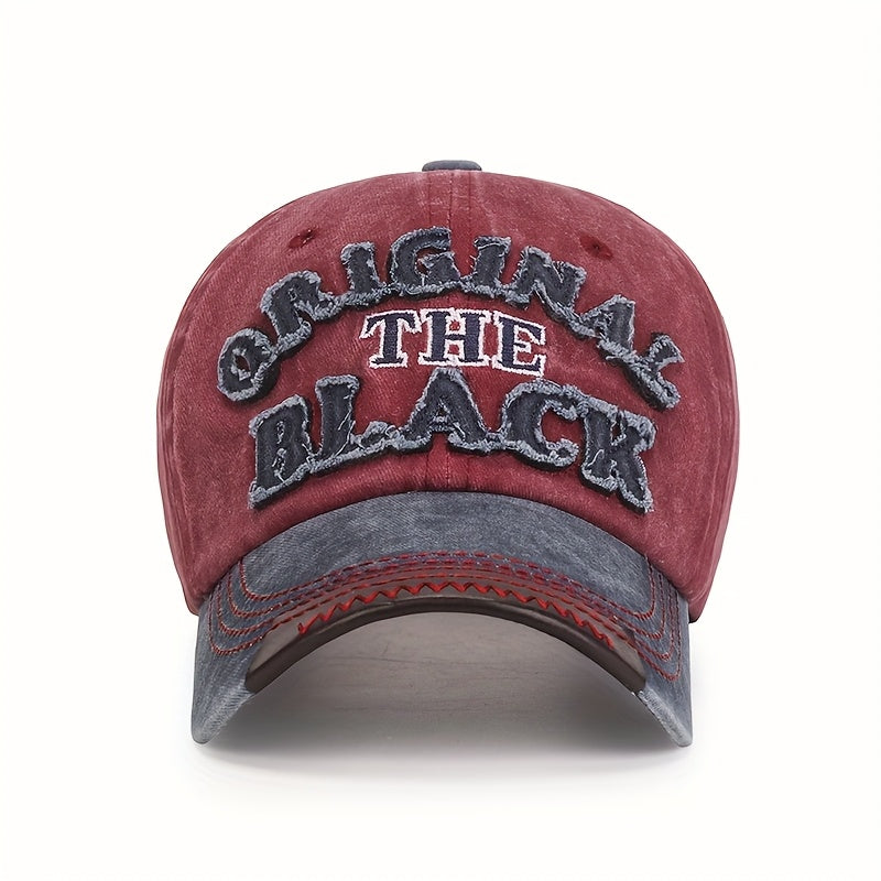 Unisex Baseball Cap THE BLACK Letter Hat Dark Style Visor Outdoor Sports Party Versatile Brimmed Hat Adjustable Size A Great Gift