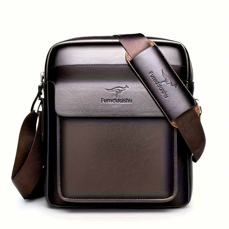 1pc Men's Business Crossbody Bag - Sleek Black with Magnetic Closure, Adjustable Shoulder Strap for Work, Travel & Outdoor - Durable & Stylish Design, Work Accessory | Texture, Purse Crossbody
