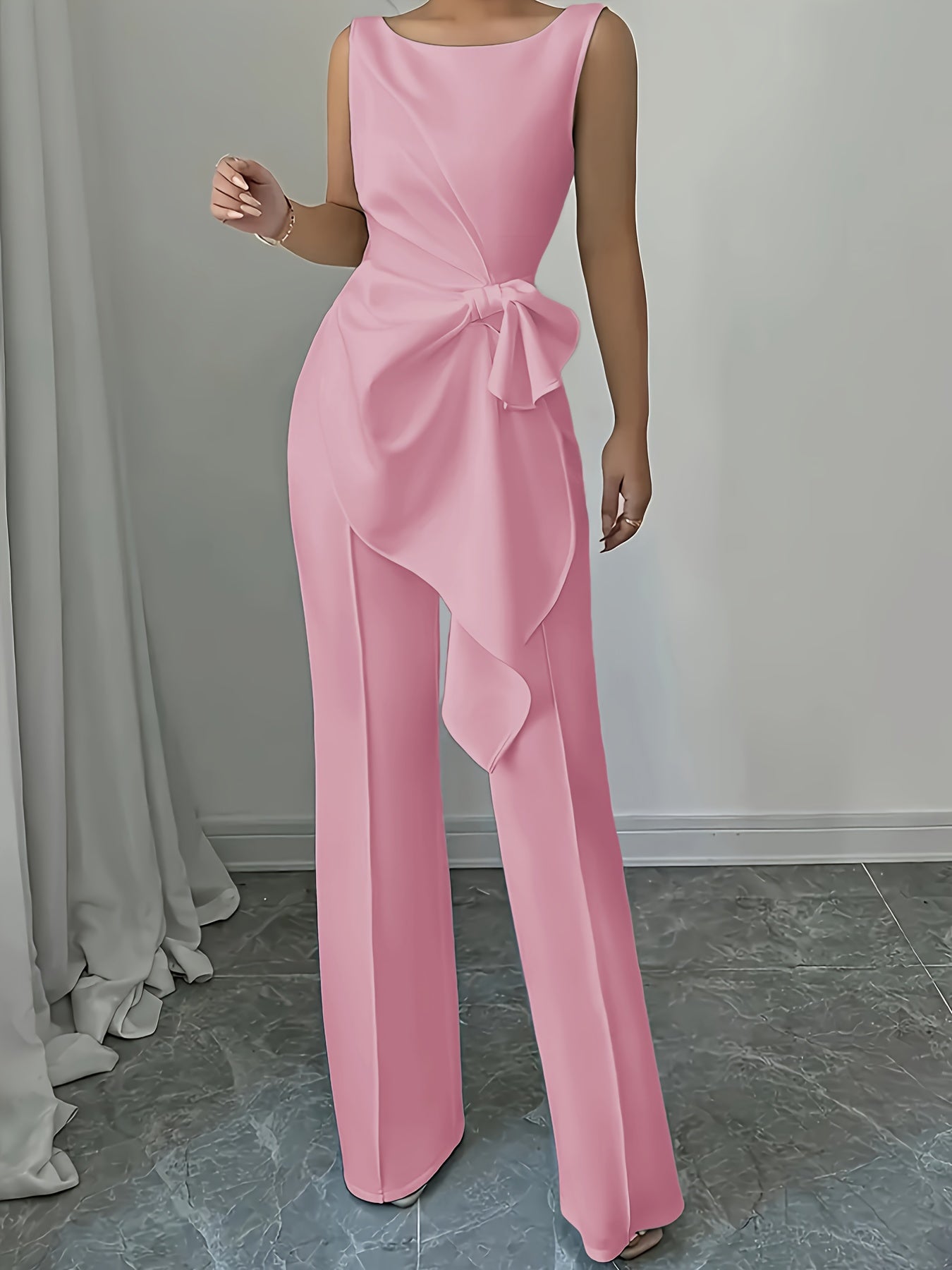 OM307B Elegant Women's Vest and Pants Set - Stylish Casual Elegance