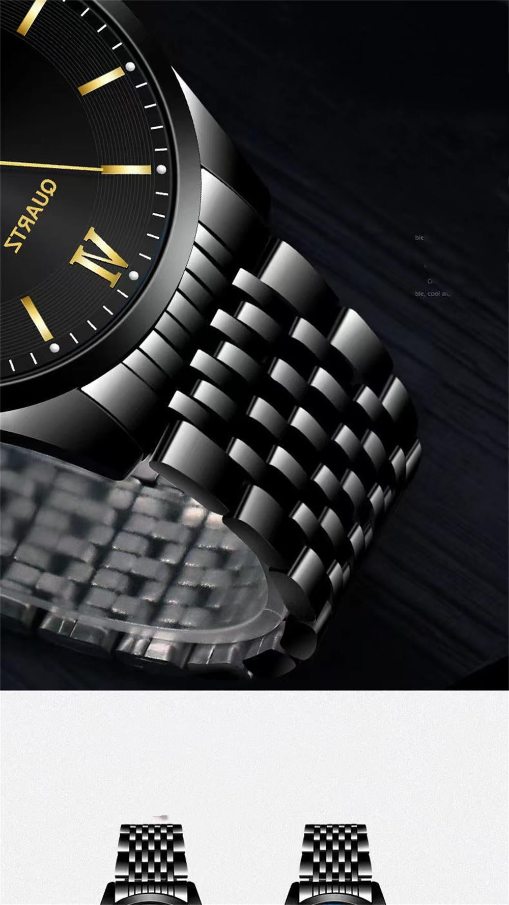 Men's watch calendar high-grade handsome fashion new trend steel watch jazz gentleman all Men's watch