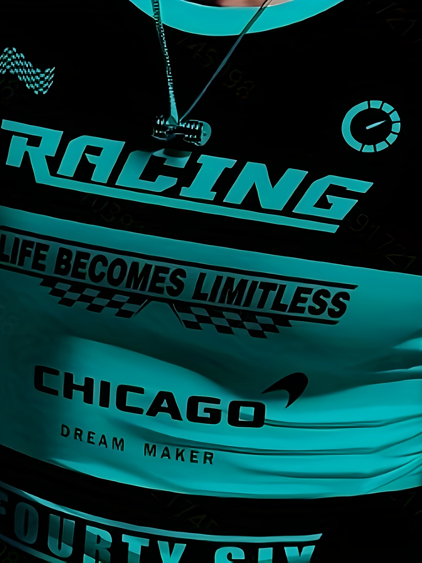 Men'S Racing Graphic T-Shirt - Bold Neon Green & Black Racing Car Design, Lightweight Breathable Fabric for Motorsport Events, Casual Streetwear - Chicago Dream Maker Inspired Casual Attire, Racing Jersey, Event Apparel, Spor